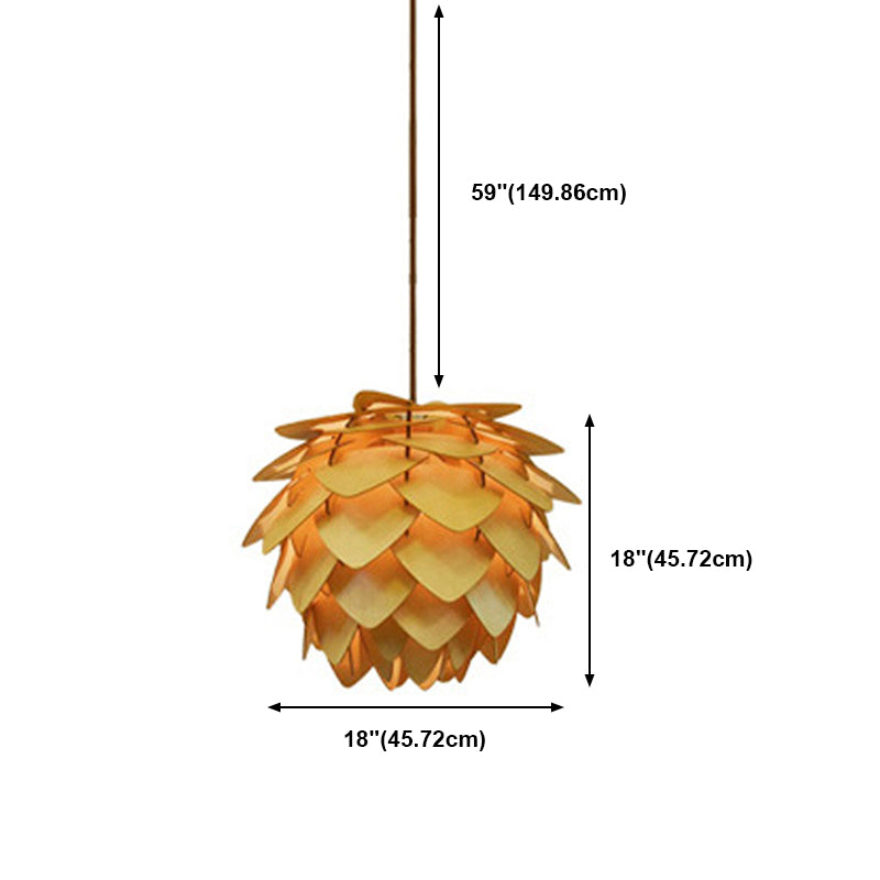 Éclairage de suspension en bois moderne minimaliste pour salon