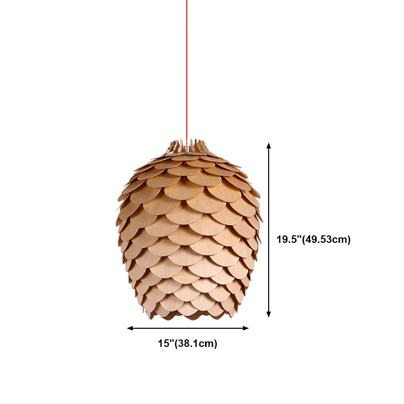 Éclairage de suspension en bois moderne minimaliste pour salon