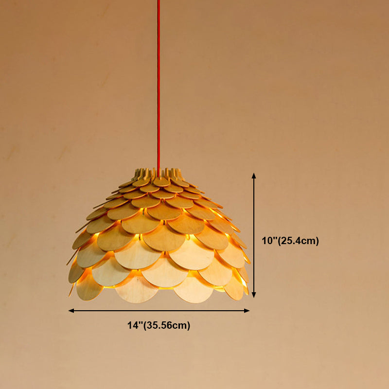 Éclairage de suspension en bois moderne minimaliste pour salon