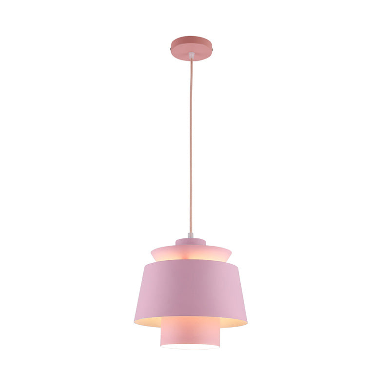 Luminaire pendant multicouche macaron aluminium 1 lampe à chute