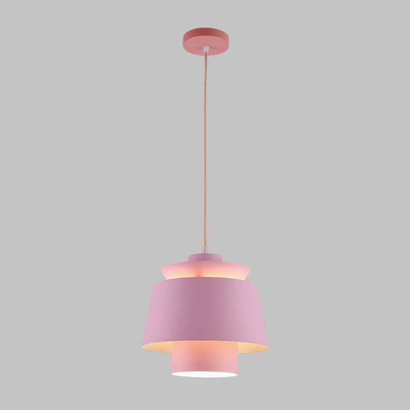 Luminaire pendant multicouche macaron aluminium 1 lampe à chute