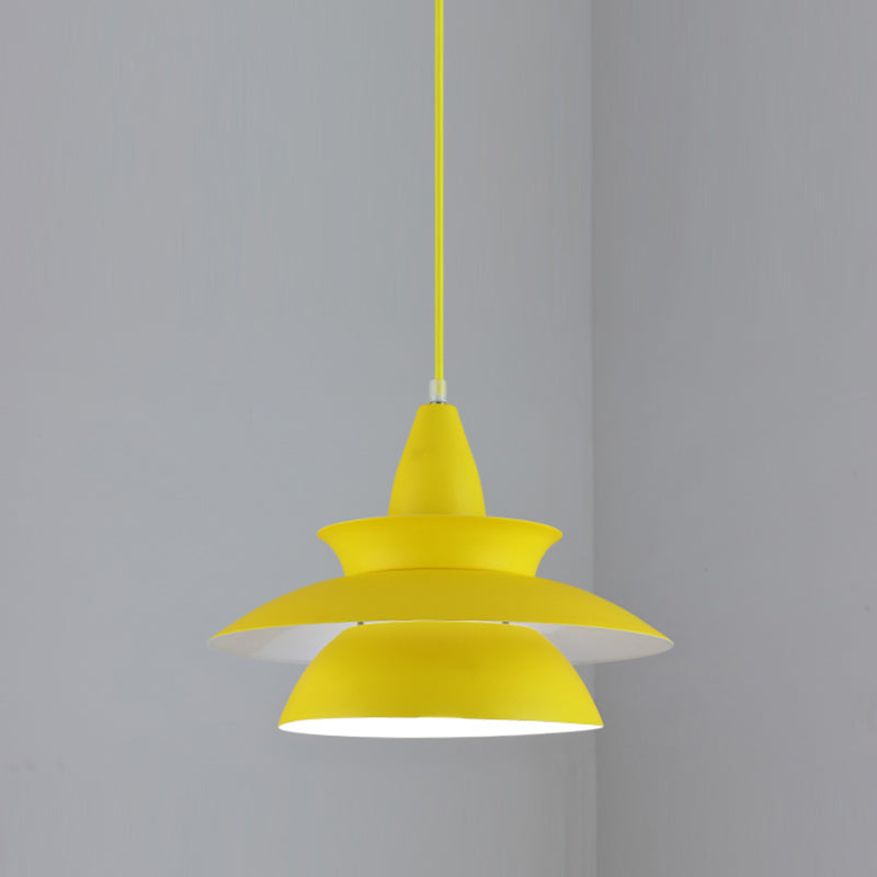 Luminaire pendant multicouche macaron aluminium 1 lampe à chute