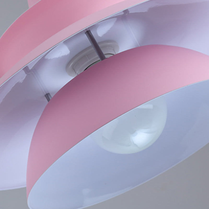 Luminaire pendant multicouche macaron aluminium 1 lampe à chute