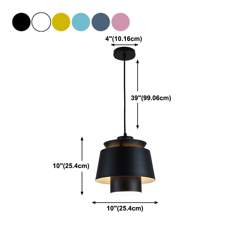 Luminaire pendant multicouche macaron aluminium 1 lampe à chute
