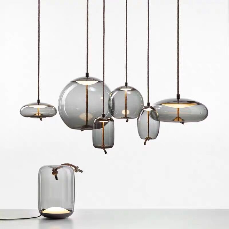 Hangende hanglamp Minimalistisch glazen eetkamer Hangende verlichtingsarmatuur