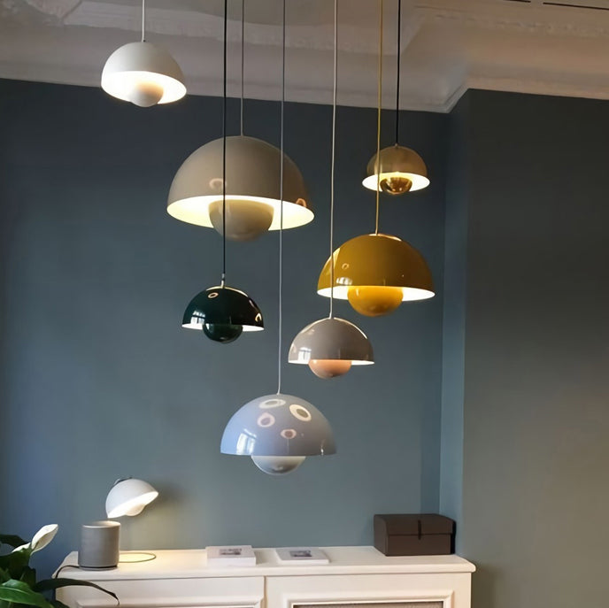 Round Shape Metal Hanging Light Nordic Macarons 1-Light Hanging Light Fixtures