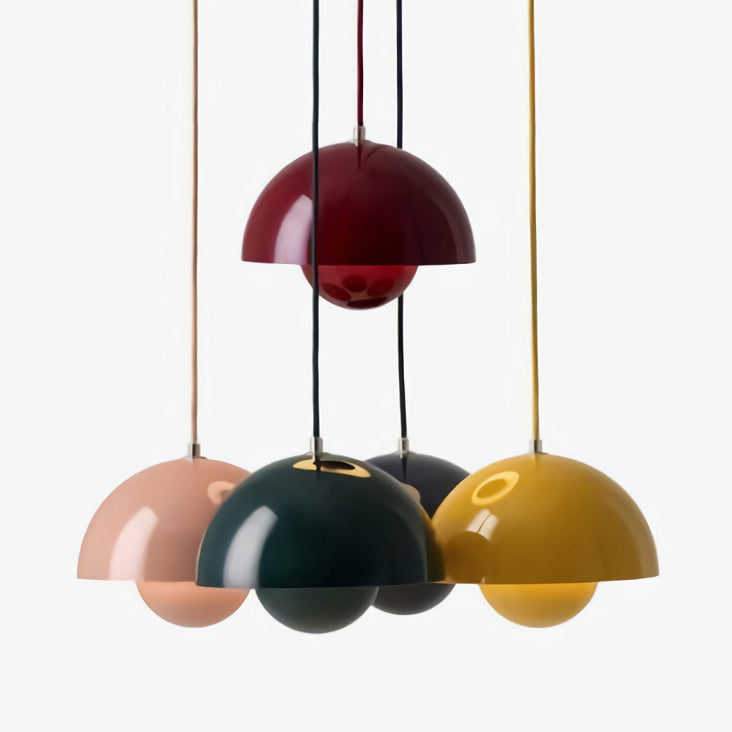 Round Shape Metal Hanging Light Nordic Macarons 1-Light Hanging Light Fixtures