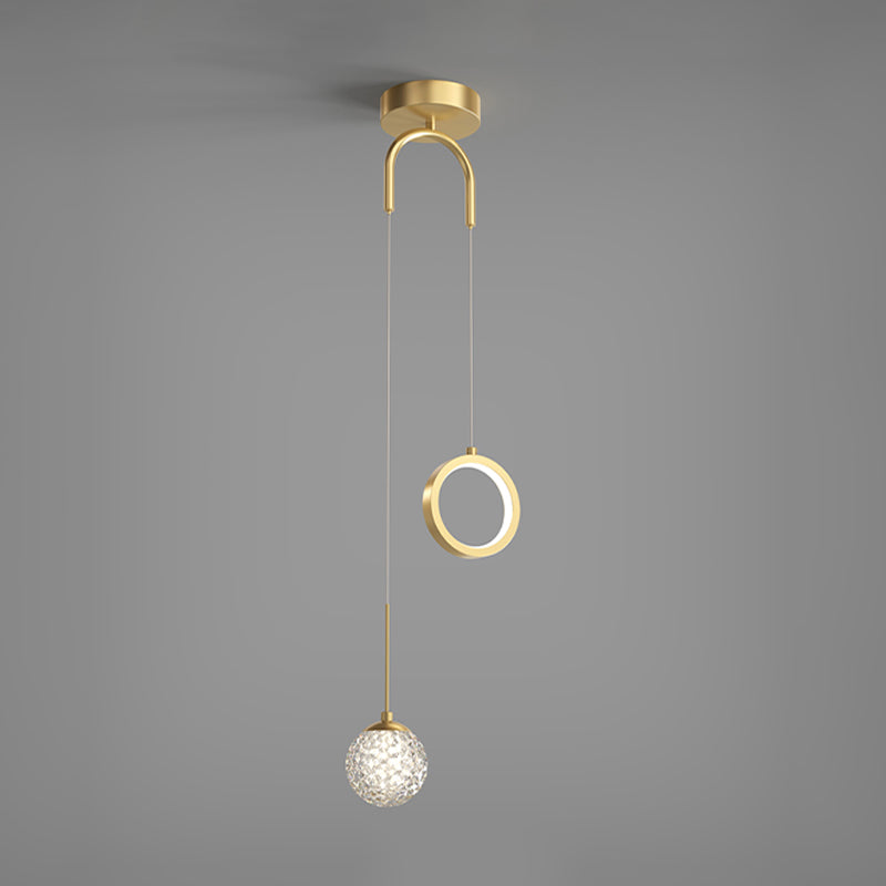 Ball Shape Glass Hanging Light Modern Style 2 lumières suspendues luminaire