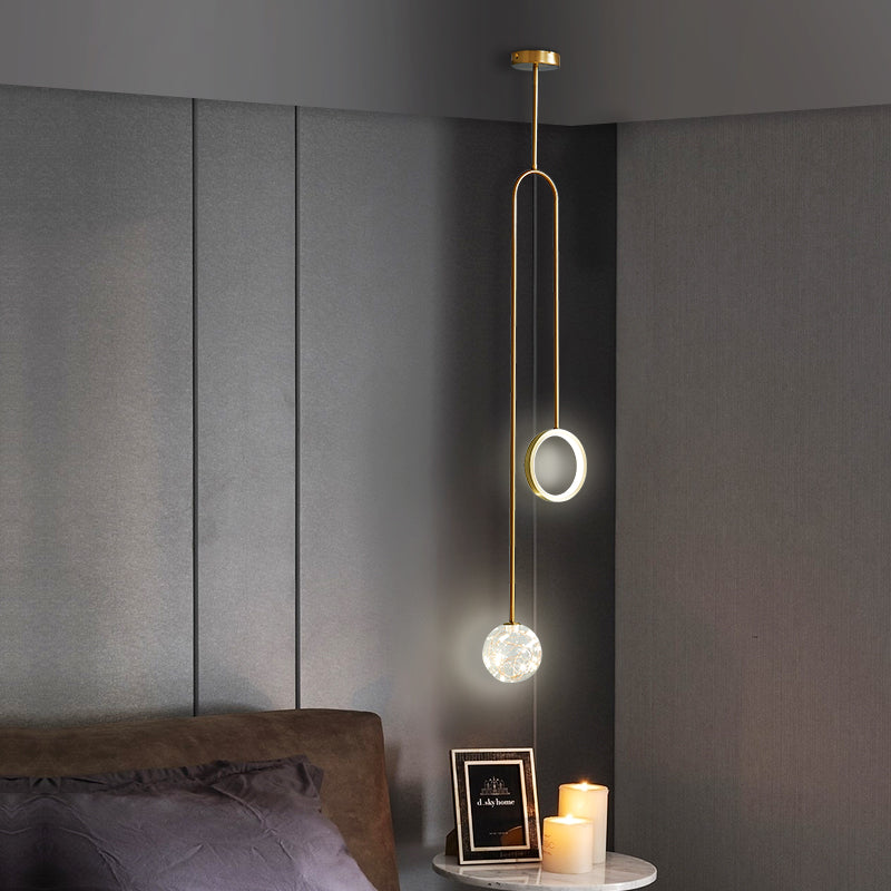 Ball Shape Glass Hanging Light Modern Style 2 lumières suspendues luminaire