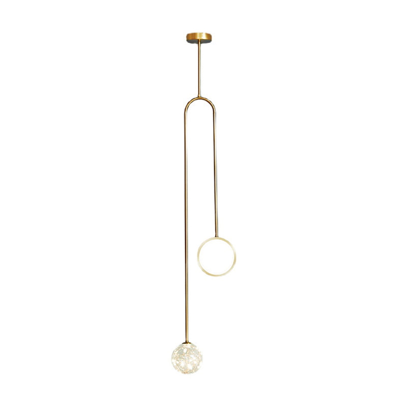 Ball Shape Glass Hanging Light Modern Style 2 lumières suspendues luminaire