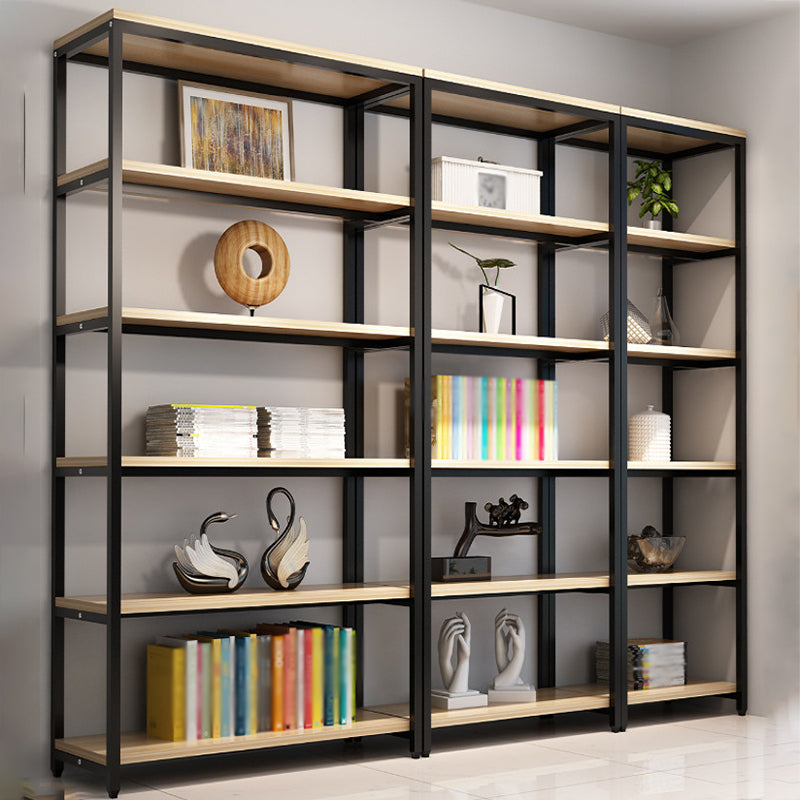 Metal Etagere Bookcase Industrial Open Back Book Shelf with Shelves for Office and Home