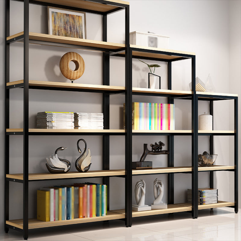Metal Etagere Bookcase Industrial Open Back Book Shelf with Shelves for Office and Home
