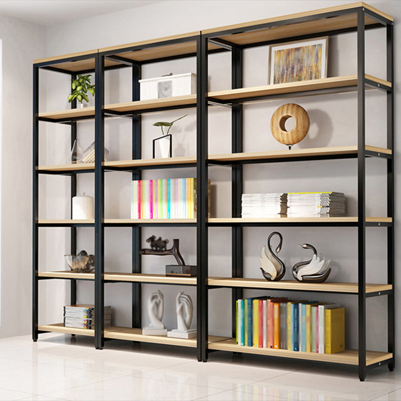 Metal Etagere Bookcase Industrial Open Back Book Shelf with Shelves for Office and Home