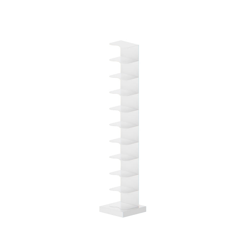 White and Black Corner Bookshelf Closed Back Contemporary Iron Bookshelf