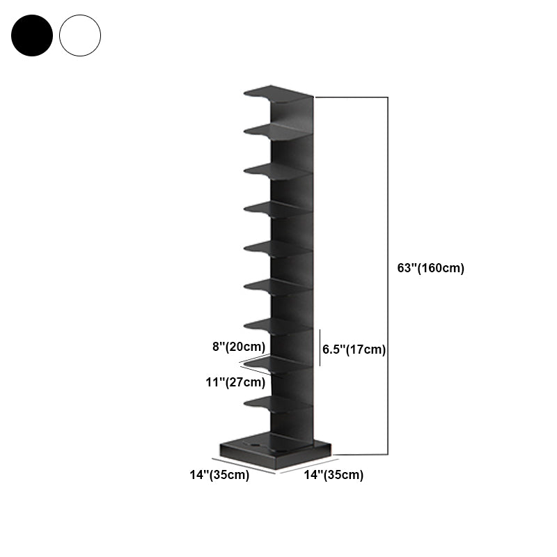 White and Black Corner Bookshelf Closed Back Contemporary Iron Bookshelf