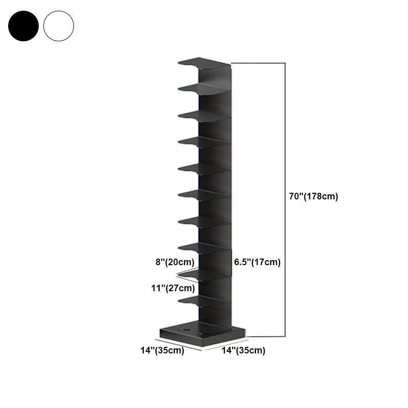 White and Black Corner Bookshelf Closed Back Contemporary Iron Bookshelf