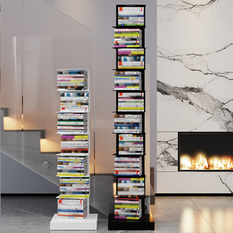 Closed Metal Bookcase Modern Geometry Shelves for Study Room