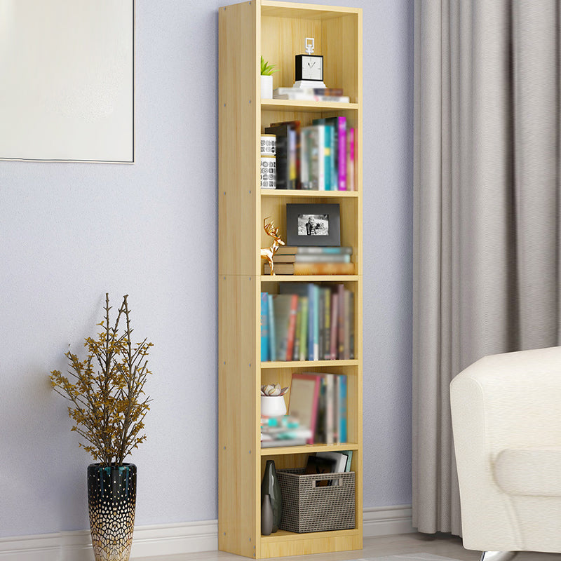 White and Natural Standard Bookshelf Manufactured Wood Bookshelf for Home