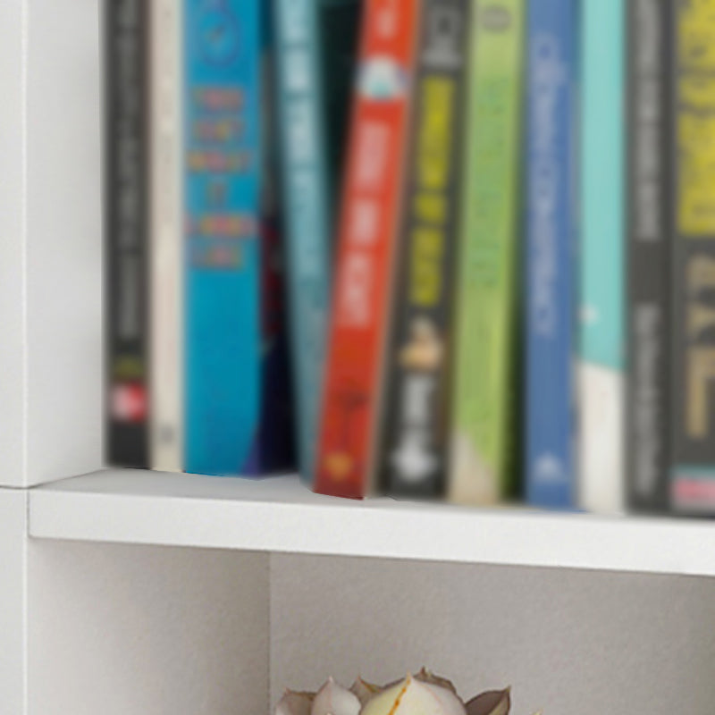 White and Natural Standard Bookshelf Manufactured Wood Bookshelf for Home