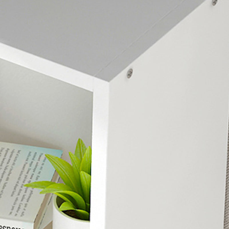 White and Natural Standard Bookshelf Manufactured Wood Bookshelf for Home