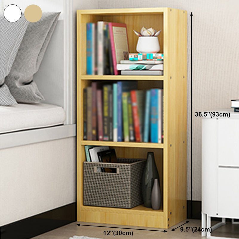 White and Natural Standard Bookshelf Manufactured Wood Bookshelf for Home