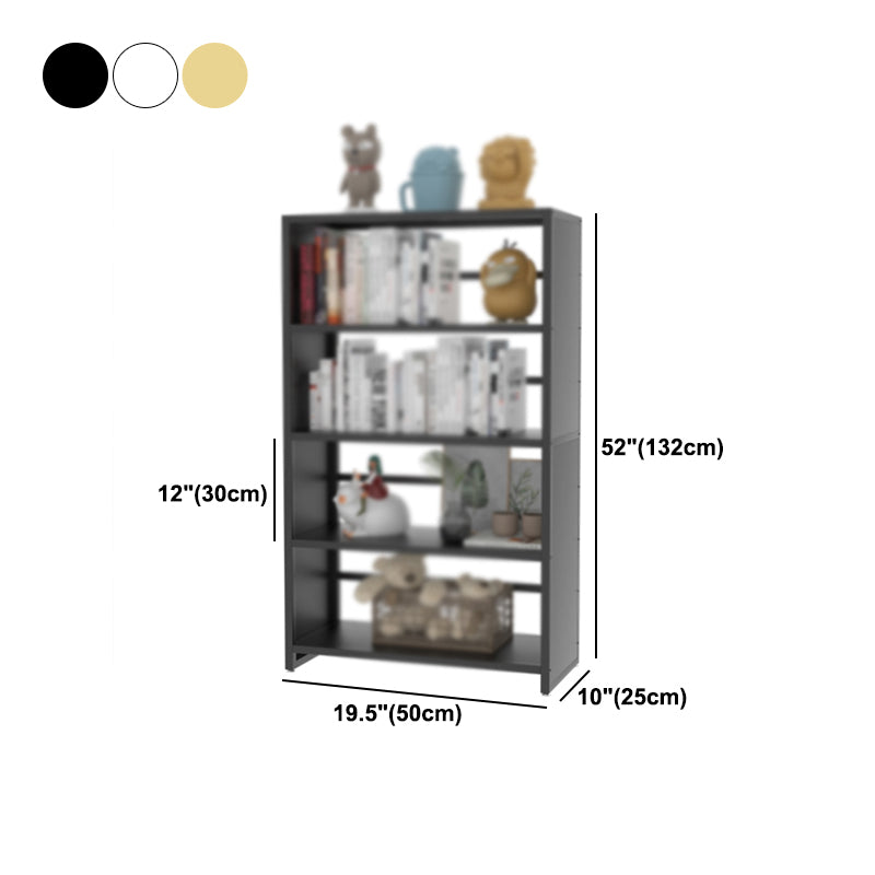 Modern Metal Bookshelf Open Shelf Bookcase with Rectangular Shelves