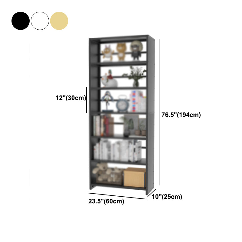 Modern Metal Bookshelf Open Shelf Bookcase with Rectangular Shelves