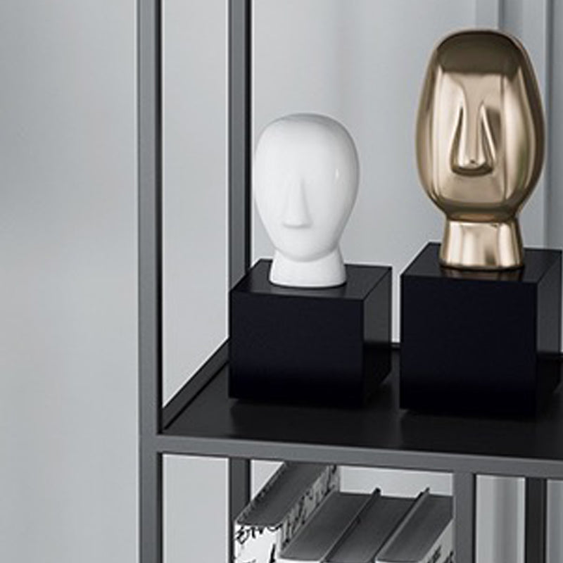 Open Metal Bookcase Industrial Rectangular Shelf for study room