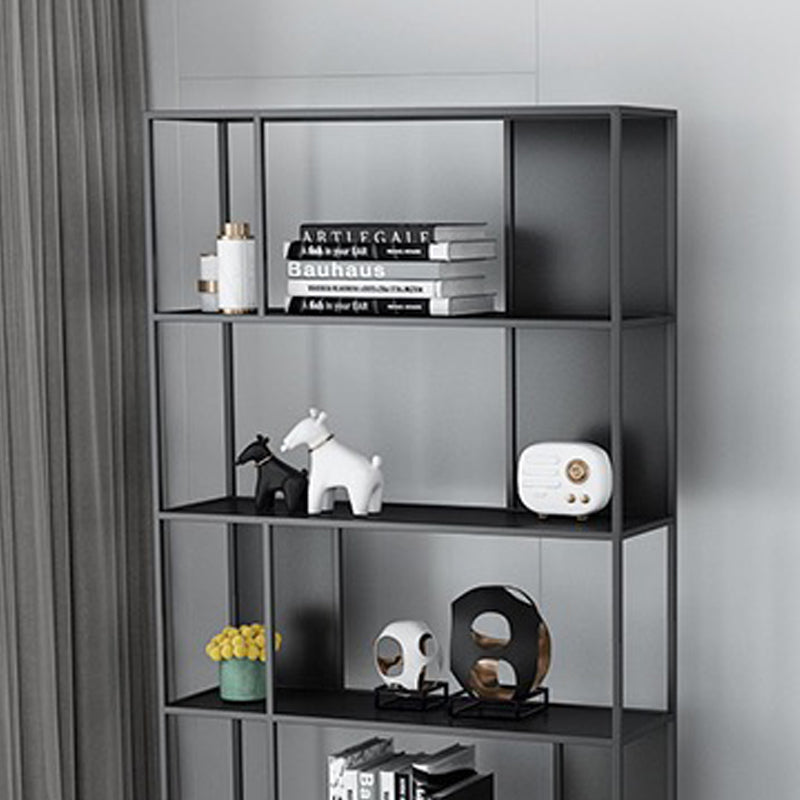 Open Metal Bookcase Industrial Rectangular Shelf for study room