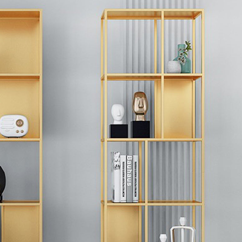 Open Metal Bookcase Industrial Rectangular Shelf for study room