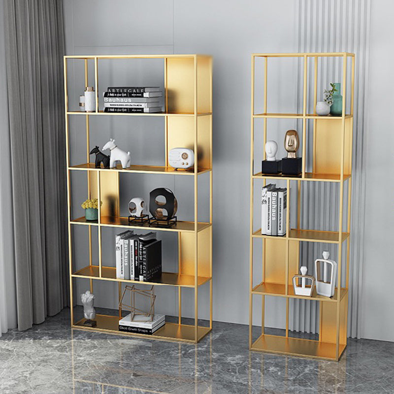 Open Metal Bookcase Industrial Rectangular Shelf for study room