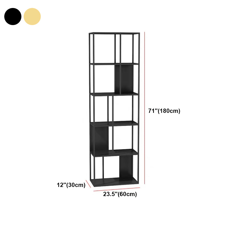 Open Metal Bookcase Industrial Rectangular Shelf for study room
