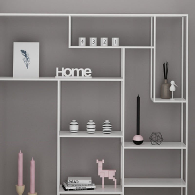 Modern Style Open Shelf Bookcase with Metal Rectangular Shelve