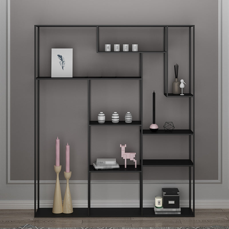 Modern Style Open Shelf Bookcase with Metal Rectangular Shelve