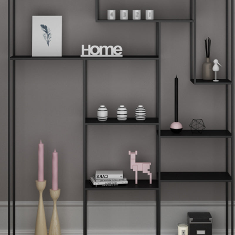 Modern Style Open Shelf Bookcase with Metal Rectangular Shelve