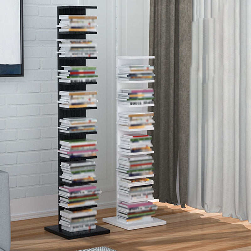 Contemporary Corner Closed Back Bookshelf Manufactured Wood Frame and Shelf