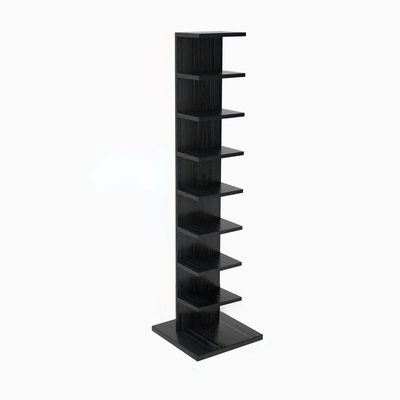 Contemporary Corner Closed Back Bookshelf Manufactured Wood Frame and Shelf