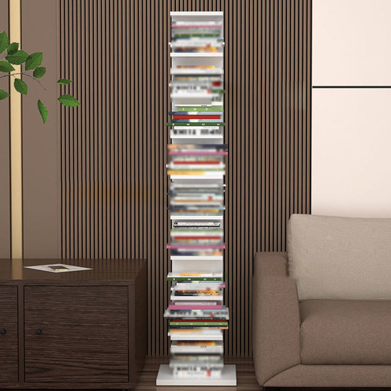 Contemporary Corner Closed Back Bookshelf Manufactured Wood Frame and Shelf