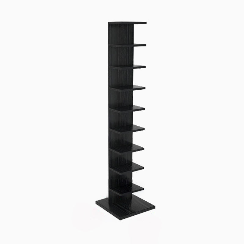 Contemporary Corner Closed Back Bookshelf Manufactured Wood Frame and Shelf