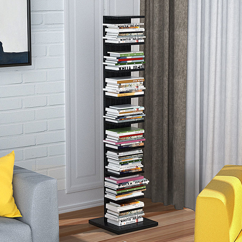 Contemporary Corner Closed Back Bookshelf Manufactured Wood Frame and Shelf