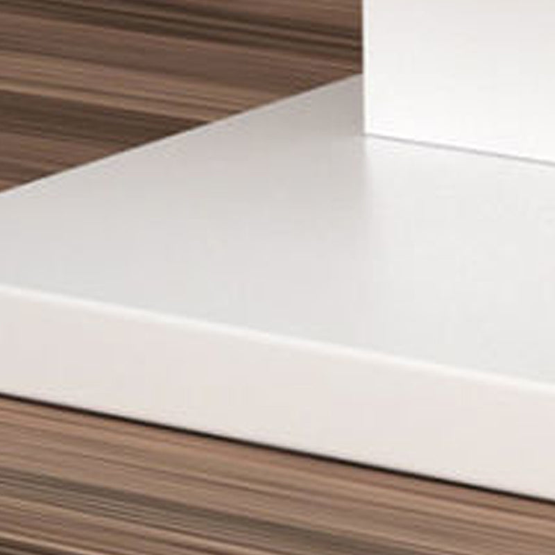 Contemporary Corner Closed Back Bookshelf Manufactured Wood Frame and Shelf