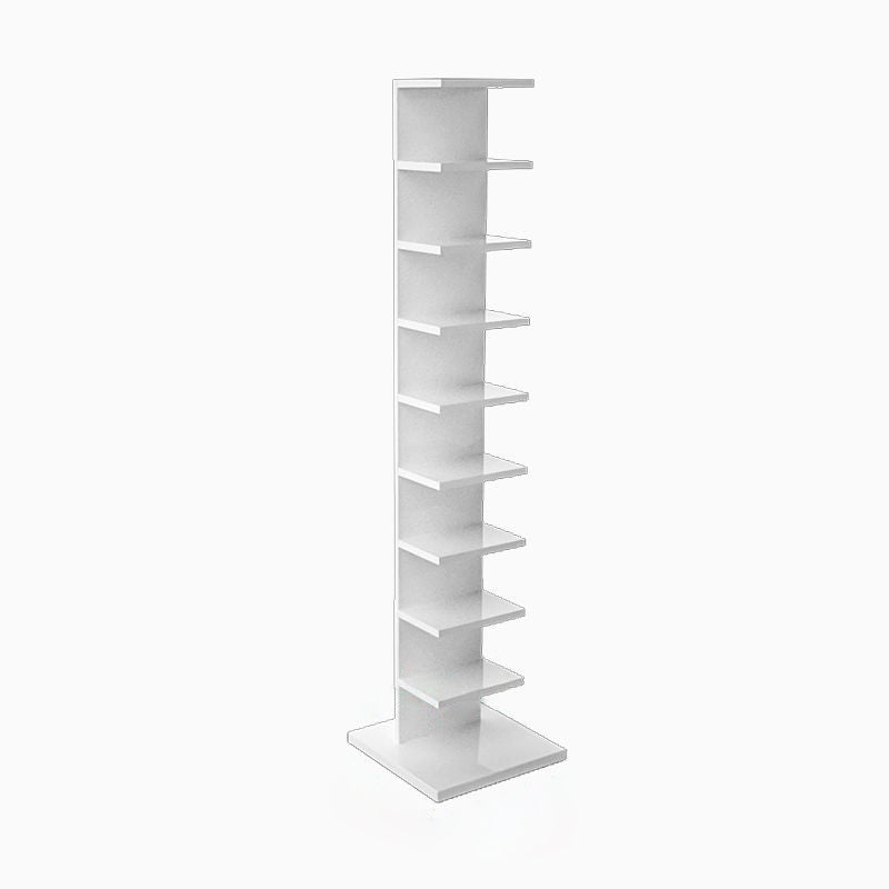 Contemporary Corner Closed Back Bookshelf Manufactured Wood Frame and Shelf