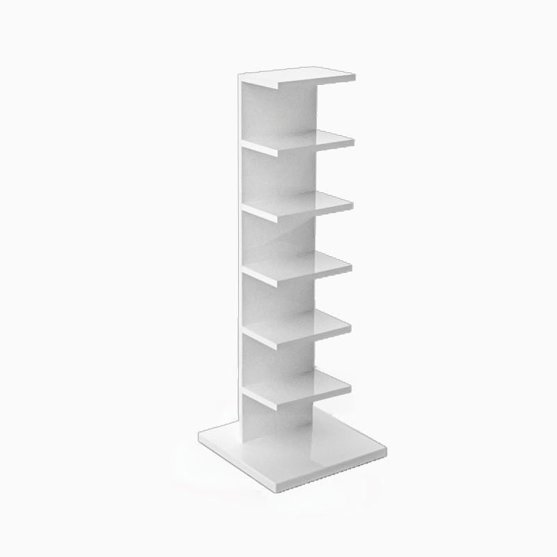 Contemporary Corner Closed Back Bookshelf Manufactured Wood Frame and Shelf