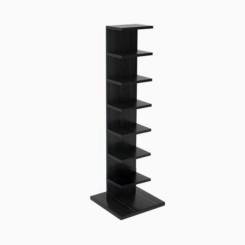 Contemporary Corner Closed Back Bookshelf Manufactured Wood Frame and Shelf