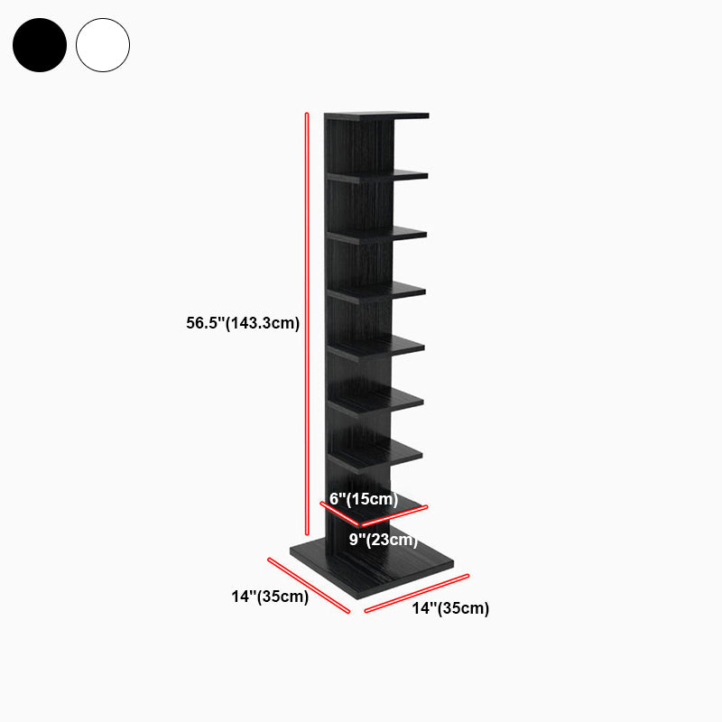 Contemporary Corner Closed Back Bookshelf Manufactured Wood Frame and Shelf
