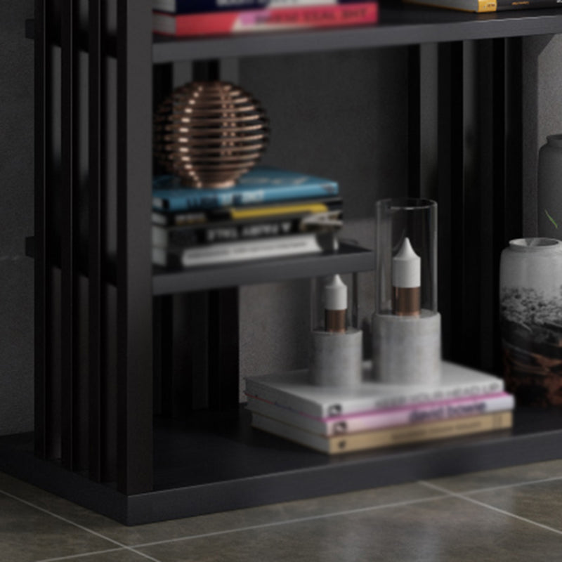 Industrial Style Bookshelf Open Shelf Vertical Metal Shelf with Rectangular Shelves