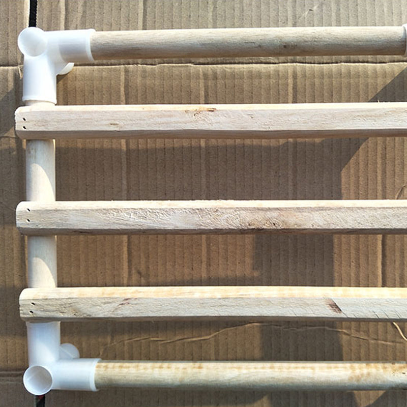 Contemporary Style Bookshelf Open Back Solid Wood in Natural Book Shelf