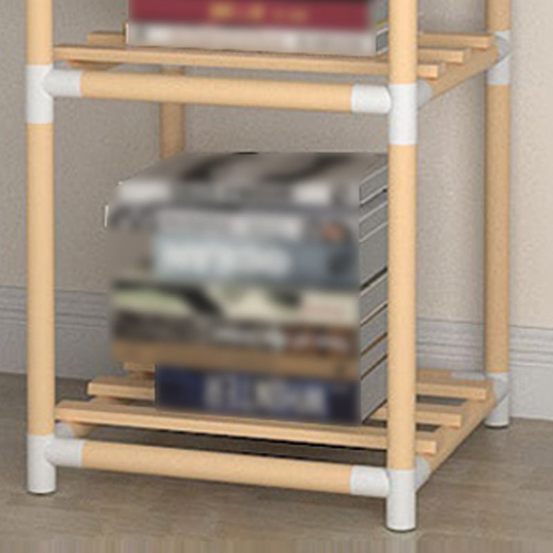 Contemporary Style Bookshelf Open Back Solid Wood in Natural Book Shelf