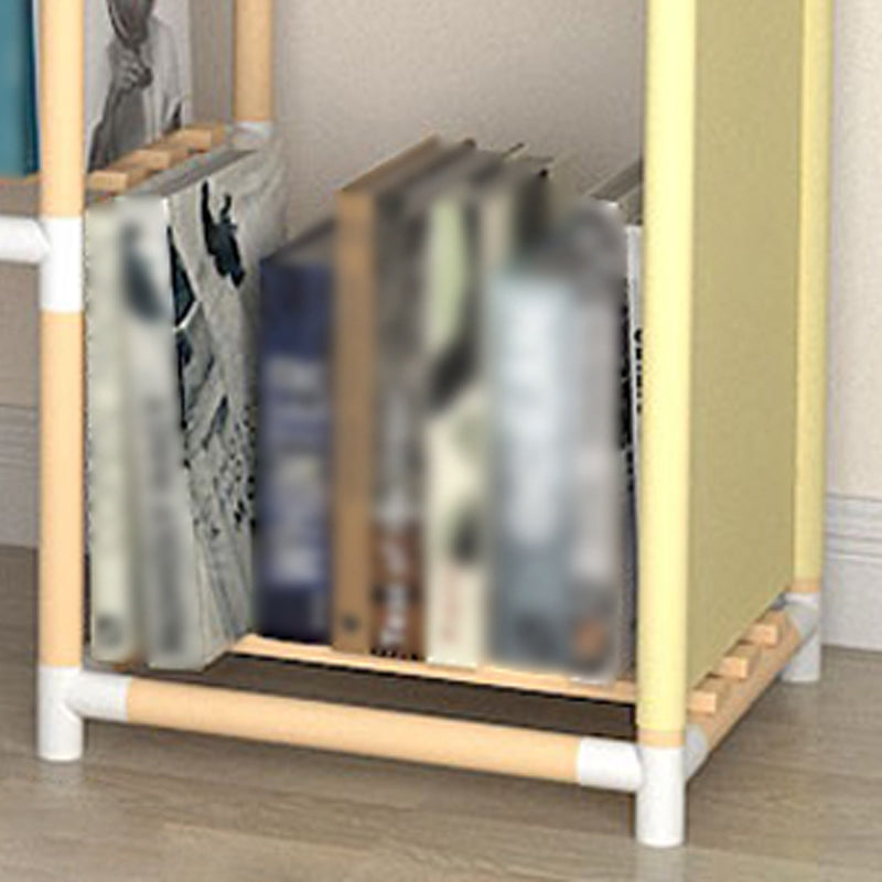 Contemporary Style Bookshelf Open Back Solid Wood in Natural Book Shelf