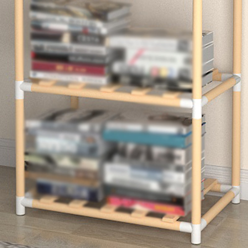 Contemporary Style Bookshelf Open Back Solid Wood in Natural Book Shelf
